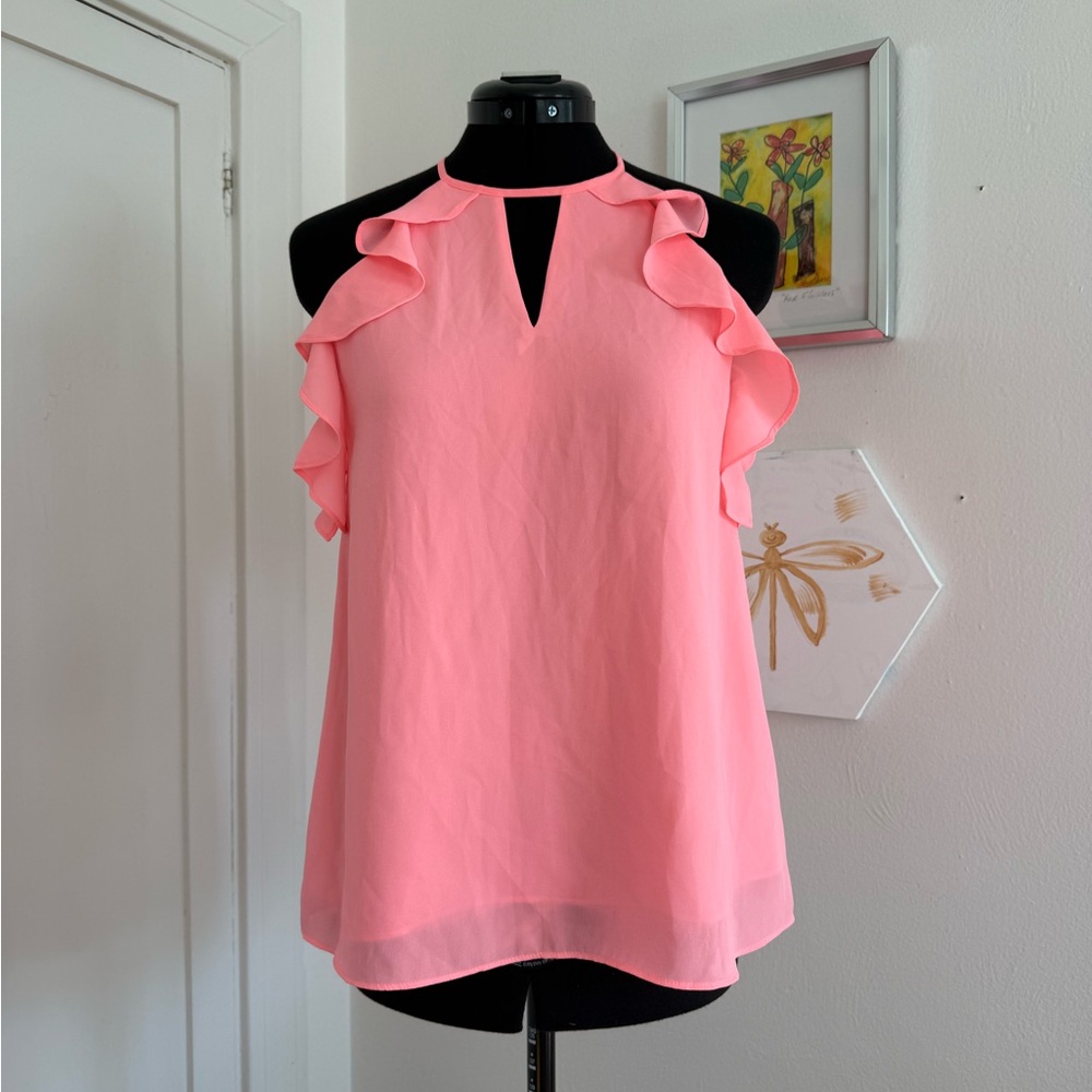 Lilly Pulitzer Coral Ruffle Tank Top - XXS